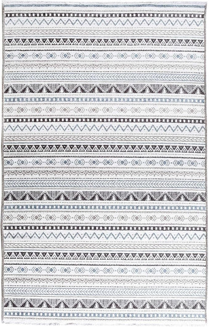 Alfa Rich 3x5 Blue Gray White Washable Area Rugs for Living Room Bedroom Kitchen Cotton Decor Runner