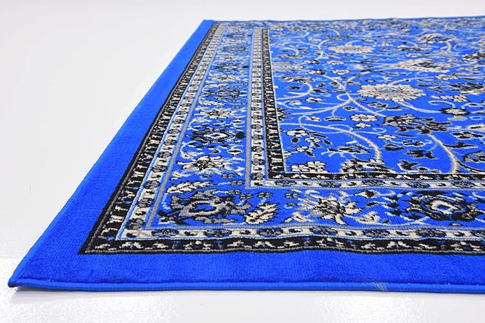 Unique Loom Sialk Hill Collection Area Rug - Washington (7' 10" x 10' Rectangle Dark Blue/Black)