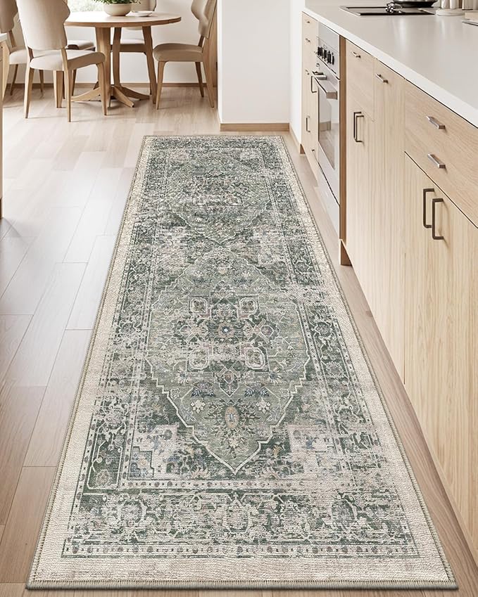 LUMI Washable Kitchen Rug 2x6 for Floor, Non Slip Runner Rugs with Rubber Backing, Low Pile Comfort Area Carpet for Standing, Living Room, Entryway, Laundry, Hallways