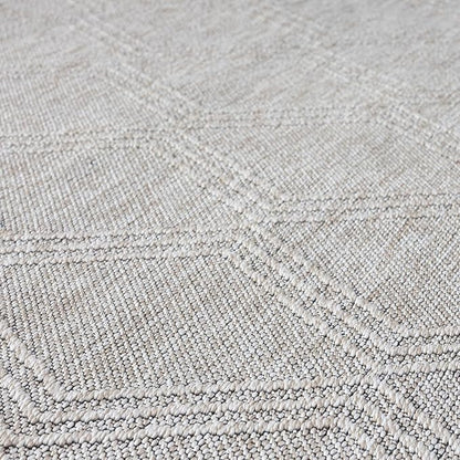 LUXE WEAVERS Modern Farmhouse Beige 9x12 Washable Area Rug, Anti-Slip Diamond Pattern Carpet