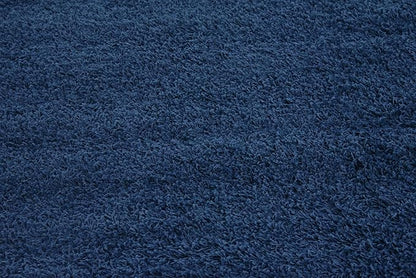 Unique Loom Solid Shag Collection Area Rug (8' 2" Square, Sapphire Blue/ Navy Blue)