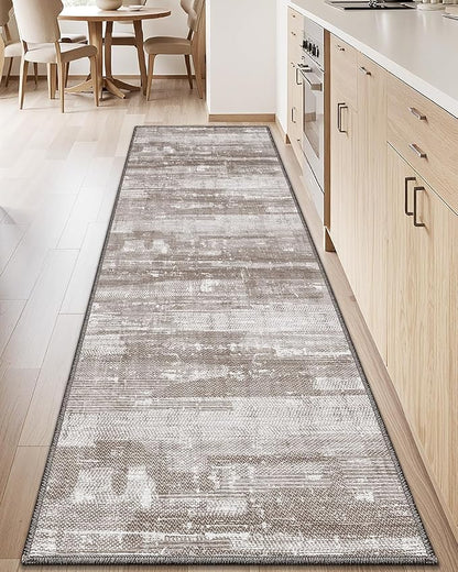 LUMI Washable Kitchen Rug 2x6 for Floor, Non Slip Runner Rugs with Rubber Backing, Low Pile Comfort Area Carpet for Standing, Living Room, Entryway, Laundry, Hallways