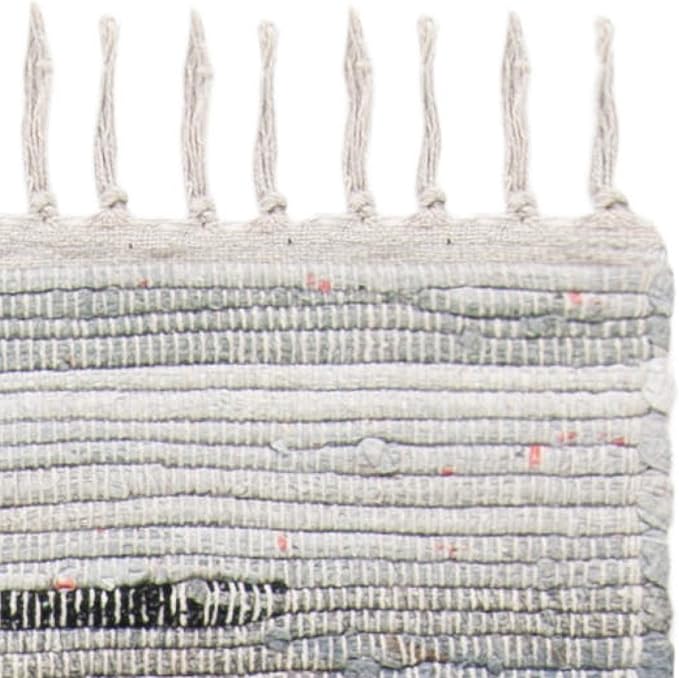 SAFAVIEH Rag Rug Collection Accent Rug - 4' x 6', Grey, Handmade Boho Stripe Cotton, Ideal for High Traffic Areas in Entryway, Living Room, Bedroom (RAR121A)