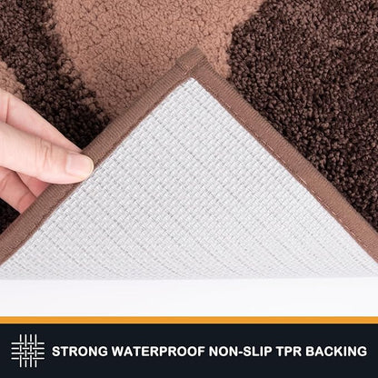 PURRUGS Dirt Trapping Door Mat 32" x 47", Non-Skid/Slip Machine Washable Microfiber Entryway Rug, Dog Doormat, Super Absorbent Welcome Mat for Muddy Wet Shoes and Paws, Brown