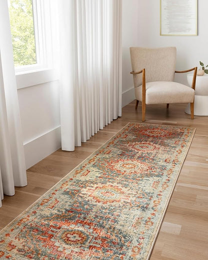 Loloi Jocelyn Collection JOC-03 Mist/Multi 9'-6" x 12'-6" .38" Thick Area Rug
