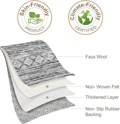 Nakagishi 5x7 Area Rugs Living Room: Washable Large Neutral Soft Rug Stain Resistant Non-Slip Carpet for Men Modern Home Enthusiasts Aged 25-45 - High Traffic Areas - Bedroom Office- Black White