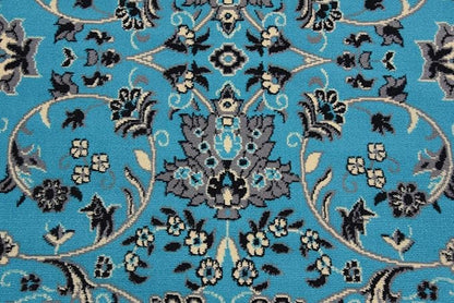 Unique Loom Sialk Hill Collection Area Rug - Washington (8' Round Turquoise/Black)