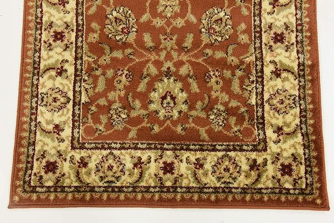 Unique Loom Voyage Collection Traditional Oriental Classic Intricate Design Area Rug (2' 7 x 10' 0 Runner, Terracotta/Ivory)