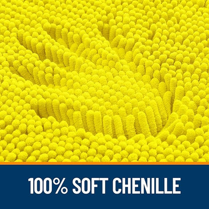 OLANLY Bathroom Rugs 30x20, Extra Soft Absorbent Chenille Bath Rugs, Rubber Backing Quick Dry, Machine Washable Bath Mats for Bathroom Floor, Tub and Shower, Home Decor Accessories, Lemon Yellow