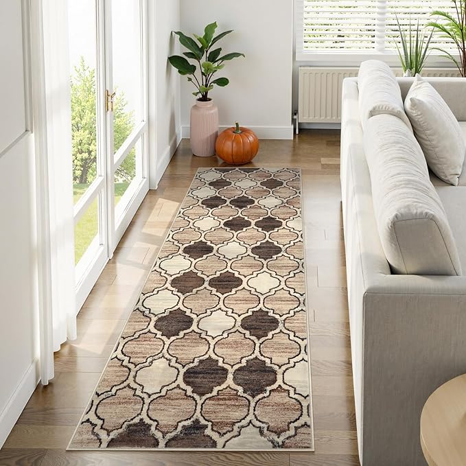 Lahome Moroccan Washable Kitchen Runner Rug - 2x6 Carpet Runners for Hallway 6Ft Non-Slip Throw Soft Laundry Room Print Distressed Modern Rug Runner for Bathroom Bedroom Entryway Living Room