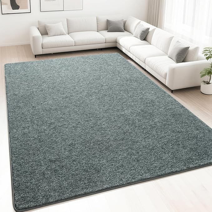 HQAYW 5x7 Area Rugs for Living Room Bedroom, Modern Thickened Memory Foam Soft Rug, Indoor Low Pile Minimalist Washable Non Slip Carpets for Kids Girls Boys Nursery Dorm Home Decor, Grey Green