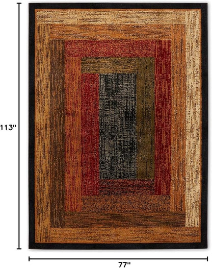 Home Dynamix Royalty Vega Contemporary Geometric Area Rug, Black/Brown, 6'5"x9'5"