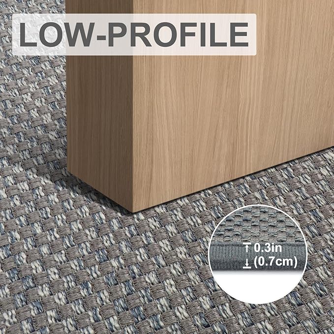 LEKEEPGO Door Mat 17"x29", Non Slip Door Mat Indoor Entrance, Rubber Backing Front Indoor Door mats Washable Absorbent Low-Profile Entryway Entry Resist Dirt Inside Door Mats, Light Grey