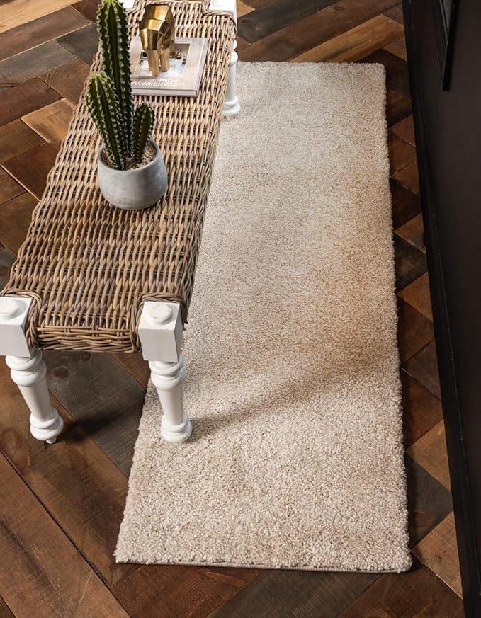 Unique Loom Solo Collection Area Rug - Calabasas (2' 2" x 13' Runner, Ivory)