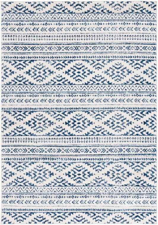 SAFAVIEH Tulum Collection Accent Rug - 2' x 3', Ivory & Navy, Moroccan Boho Tribal Design, Non-Shedding & Easy to Clean, Ideal for Front Door, Kitchen, Entryway, Foyer (TUL272D)