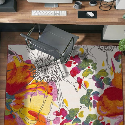 Rugshop Multi Bright Flowers Non Slip Non-Shedding Area Rug for Bedroom, Living Room and Home Office, 3'3" x 5'