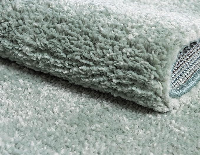 Unique Loom Solo Collection Area Rug - Calabasas (7' 10" Round, Light Blue)