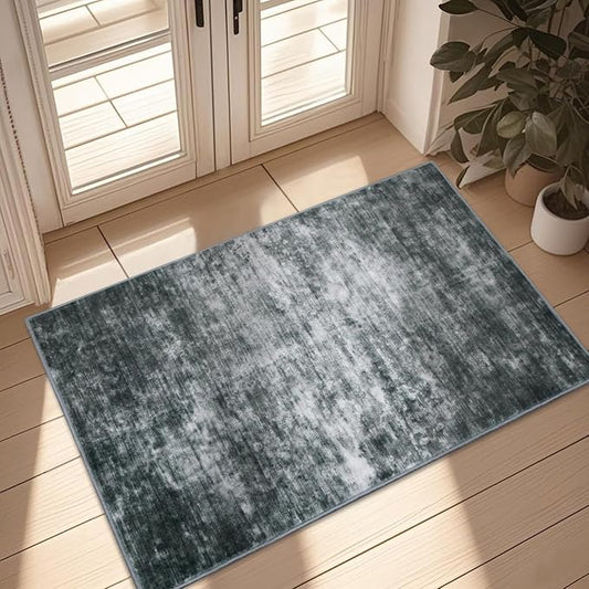 WILLSUN Washable Area Rugs, 2x3 Non-Slip Boho Small Area Rugs for Entryway, Kitchen, Bathroom, Machine Washable Vintage Rug, Indoor Floral Print Carpet for Home Decor, Kid & Pet Friendly Mat