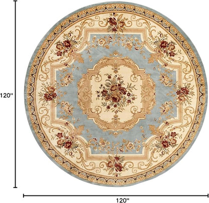 Rugs.com Chateau Collection Rug - 10 Ft Round Light Blue Medium Pile Rug