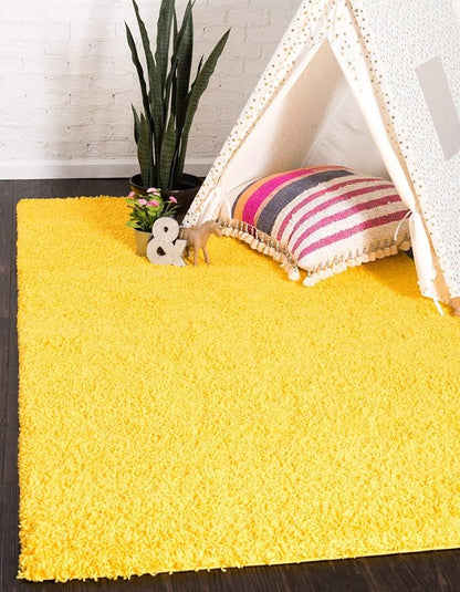 Unique Loom Solid Shag Collection Area Rug (3' 3" x 5' 3" Rectangle, Tuscan Sun Yellow)