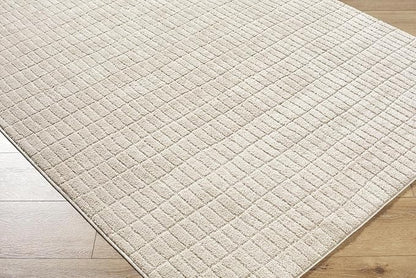 Livabliss x Our PNW Home Cascade Minimalist Striped Area Rug, 9'2" x 12', Light Brown