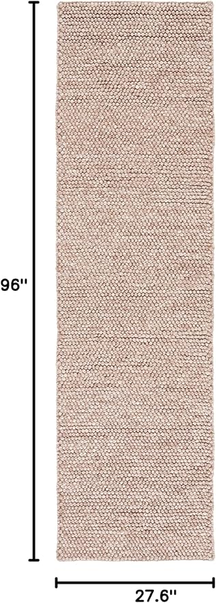 SAFAVIEH Natura Collection Runner Rug - 2'3" x 8', Brown, Handmade Wool Blend, Textured Design, Ideal for Hallway, Bedroom, Foyer (NAT620T)