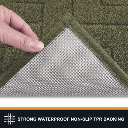 PURRUGS Dirt Trapping Door Mat 24" x 35.5", Non-Slip Machine Washable Entry Rug, Shoe Scraper, Dog Doormat, Super Absorbent Welcome Mat for Front & Back Door, Muddy Wet Shoes & Paws, Sage Green
