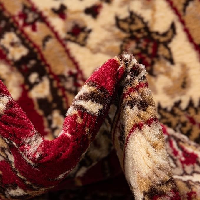 Unique Loom Sialk Hill Collection Area Rug - Washington (3' 3" Round Burgundy/Cream)