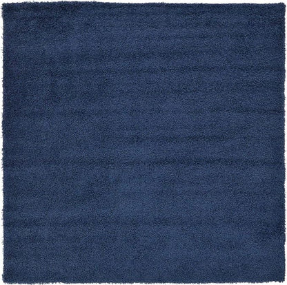 Unique Loom Solid Shag Collection Area Rug (8' 2" Square, Sapphire Blue/ Navy Blue)