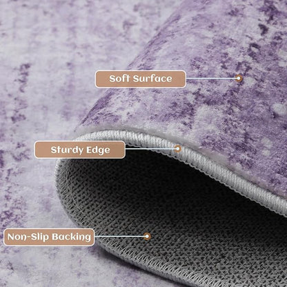 Abstract 8x10 Area Rug for Living Room Dining Room Home Office Bedroom Purple Grey