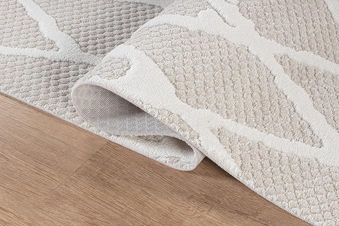 Modern Indoor Rug Diamond 4 Round Area Rugs for Living Room Luxury Kitchen Bedroom Durable Soft Geometric Durable Low and High Pile Stain Resistant Non Shedding Area Carpet 4 Round