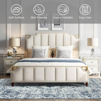 Easy-Going Area Rug 5x7 Washable Boho Rugs for Living Room Non-Slip Bedroom Rug Low Pile Lightweight Floral Print Vintage Throw Rug for Dining Room Kitchen Home Office Carpet, Blue Cream