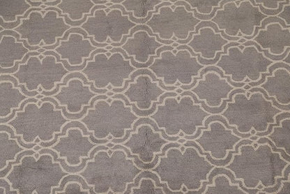 Modern Collection 8 x 8 Moroccan Trellis Area Rug, All-Over/Geometric Wool Carpet for Home Décor, Living Room, Dining Room, and Bedroom