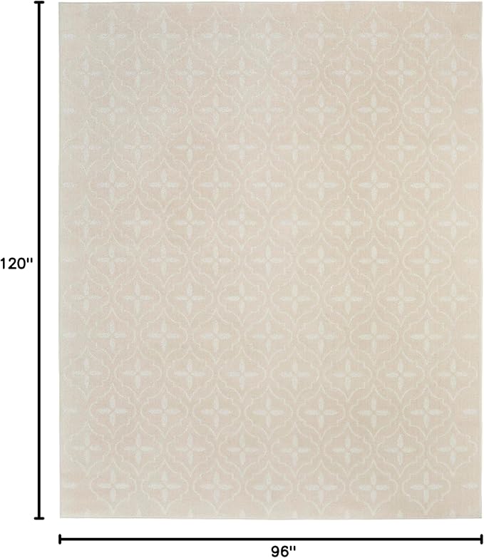 Nourison Home Nourison Essentials Ivory Beige 8' x 10' Area Rug - Easy Clean, Non Shedding, Bed Room, Living Room, Dining Room, Kitchen (8' x 10')