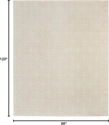 Nourison Home Nourison Essentials Ivory Beige 8' x 10' Area Rug - Easy Clean, Non Shedding, Bed Room, Living Room, Dining Room, Kitchen (8' x 10')