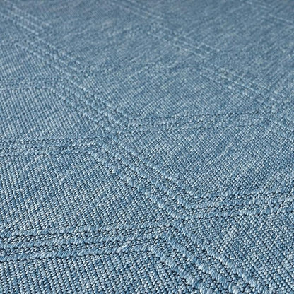 LUXE WEAVERS Modern Farmhouse Blue 6x9 Washable Area Rug, Anti-Slip Diamond Pattern Carpet