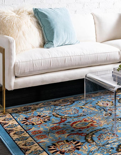 Unique Loom Espahan Collection Area Rug - Cape Cod (5' 3" x 8' Rectangle, Blue/ Black)