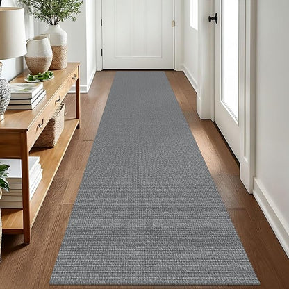 EARTHALL Washable Runner Rug 2x8 Ft Non Slip Runners for Hallways Cotton Rubber Backed Kitchen Runner Braided Indoor Floor Carpet Runners for Entryway, Hallway, Kitchen, Bedroom, Charcoal Gray