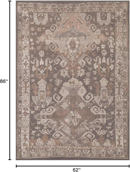LUXE WEAVERS Moroccan Floral Beige 5x7 Area Rug for Living Room