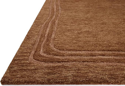 Loloi Leanne Ford Craven Collection CVN-02 Spice/Rose 7'-9" x 9'-9" Area Rug Geometrical, Patterned, Neutral, Living Room, Bedroom, Dining Room