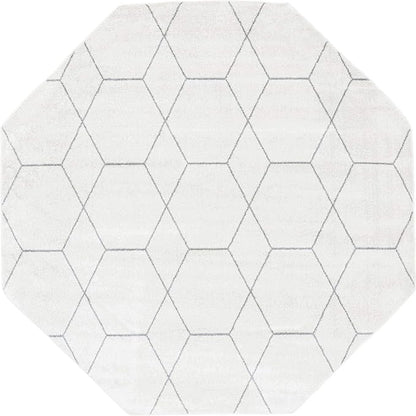 Unique Loom Trellis Frieze Collection Area Rug - Geometric (7' 10" Octagon, Ivory/ Gray)