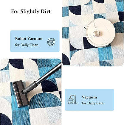 2x6 Runner Rug Washable, Modern Abstract Area Rugs for Hallways Kitchen Bathroom Bedroom Entryway, Non Slip Carpet Long Mat Indoor, Boho Soft Ultra-Thin Navy Blue