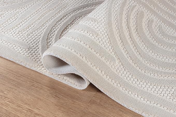 Modern Indoor Rug Orbit 9x12 Area Rugs for Living Room Luxury Kitchen Bedroom Durable Soft Geometric Durable Low and High Pile Stain Resistant Non Shedding Area Carpet 9x12
