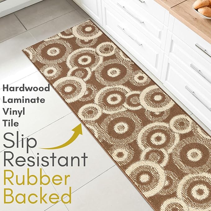Custom Size Brown Hallway Runner Rug | Cut to Length 2'3" x 10' (Runner) | Non-Slip & Machine Washable | REMNAZ