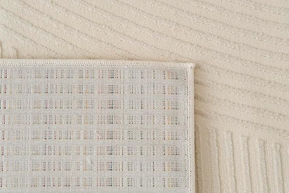 Revival Rugs Record 6'7"x9' Washable Area Rug for Living Room Bedroom - 100% Recycled Oeko-TEX Certified, Medium Pile, Beige, Cream