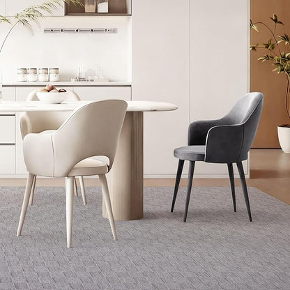 ANSSO Wool Rugs 8x10 for Living Room,80% Merino Wool and 20% Cotton Soft Tufted Area Rug with Cotton Non-Slip Backing,Large Area Rug for Bedroom Bedroom, Dining and Home Office (Deep Gray)