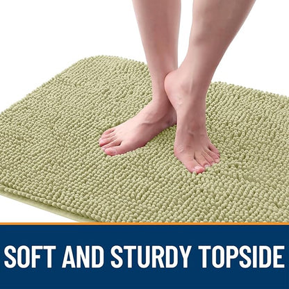 OLANLY Dog Door Mat for Muddy Paws 24x16, Absorbs Moisture and Dirt, Absorbent Non-Slip Washable Doormat, Quick Dry Chenille Mud Mat for Dogs, Entry Indoor Entryway Carpet for Inside Floor, Vanilla