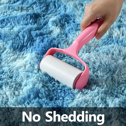 Large Shag Area Rugs 6 x 9, Tie-Dyed Plush Fuzzy Rugs for Living Room, Ultra Soft Fluffy Furry Rug for Bedroom, Indoor Carpet Nursery Rugs for Kids Room Home Decor, Bright Blue
