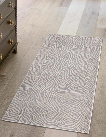 Unique Loom Finsbury Collection Area Rug - Meghan (2' x 9' 10" Runner, Gray and Ivory)
