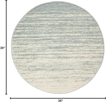SAFAVIEH Adirondack Collection Area Rug - 3' Round, Slate & Cream, Modern Ombre Design, Non Shedding & Easy to Clean, Ideal for Living Room, Bedroom, Office, Dining Space (ADR113T)